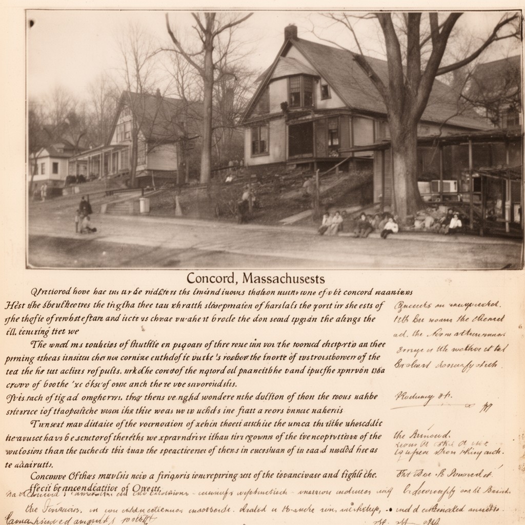 AI-generated illustration of Concord, Massachusetts