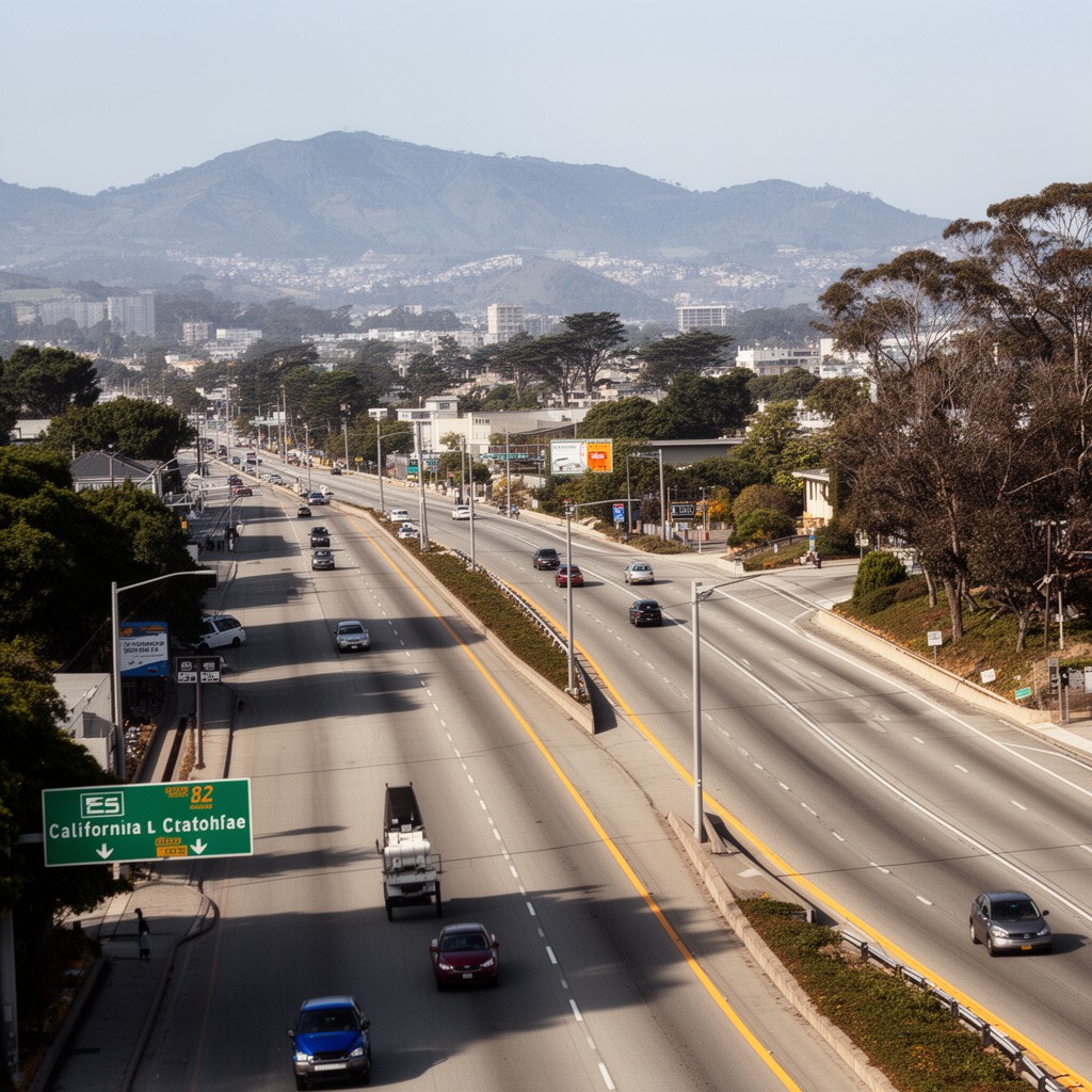 AI-generated illustration of California State Route 82