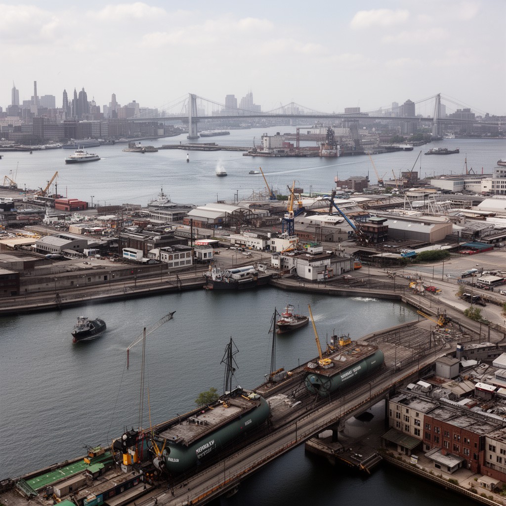 AI-generated illustration of Newark Bay