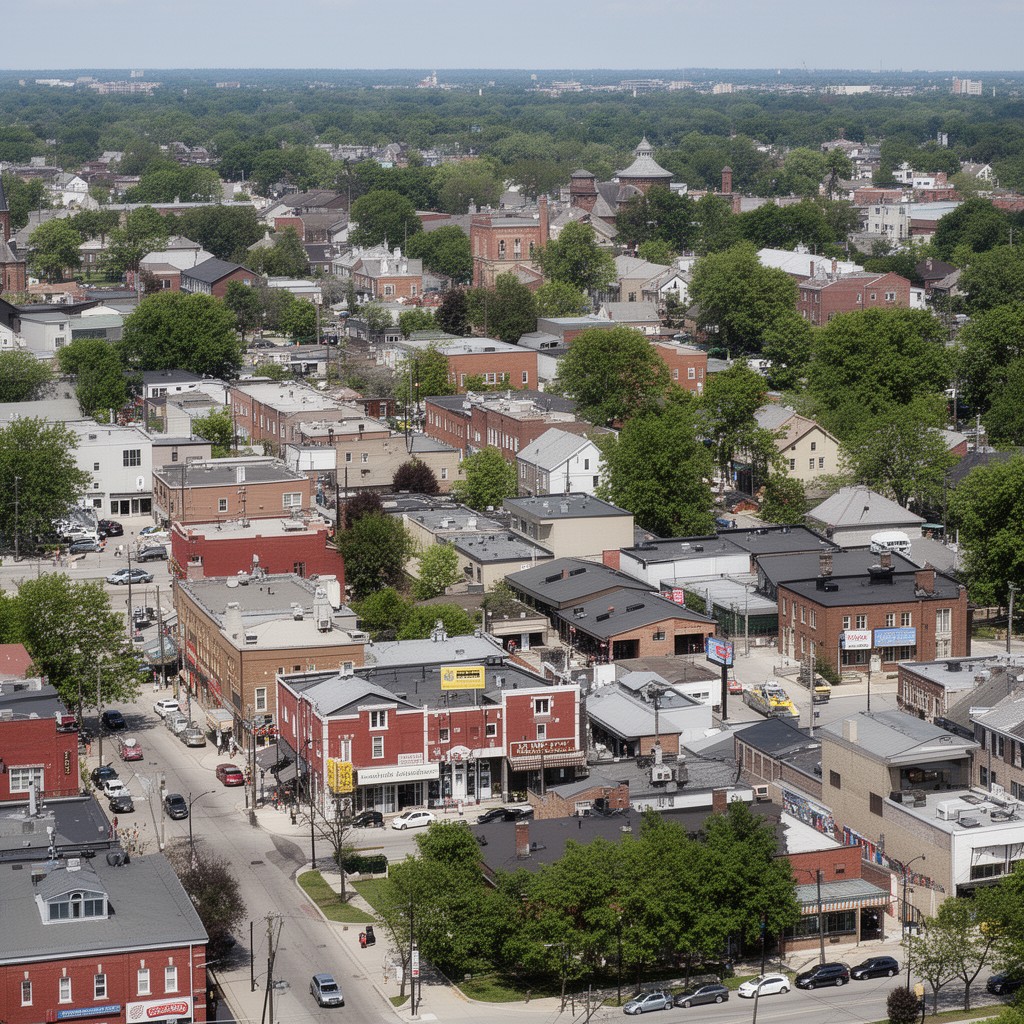 AI-generated illustration of Skokie, Illinois
