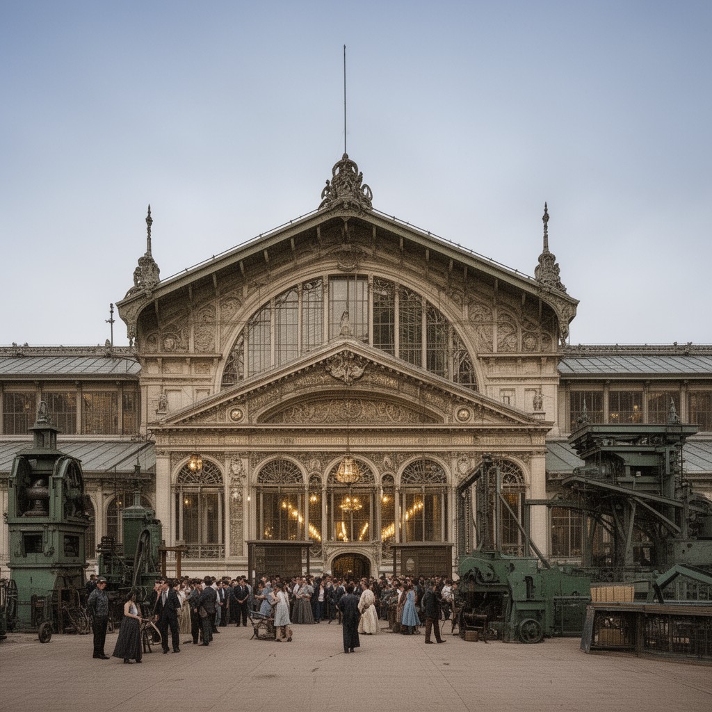 AI-generated illustration of Palais des Industries diverses