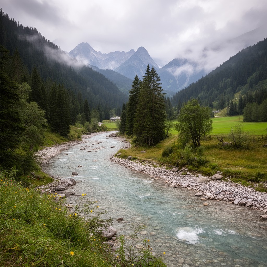 AI-generated illustration of Poprad River