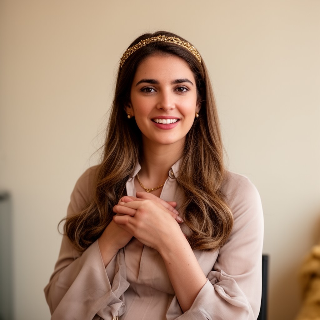 AI-generated illustration of Princess Raiyah bint Hussein