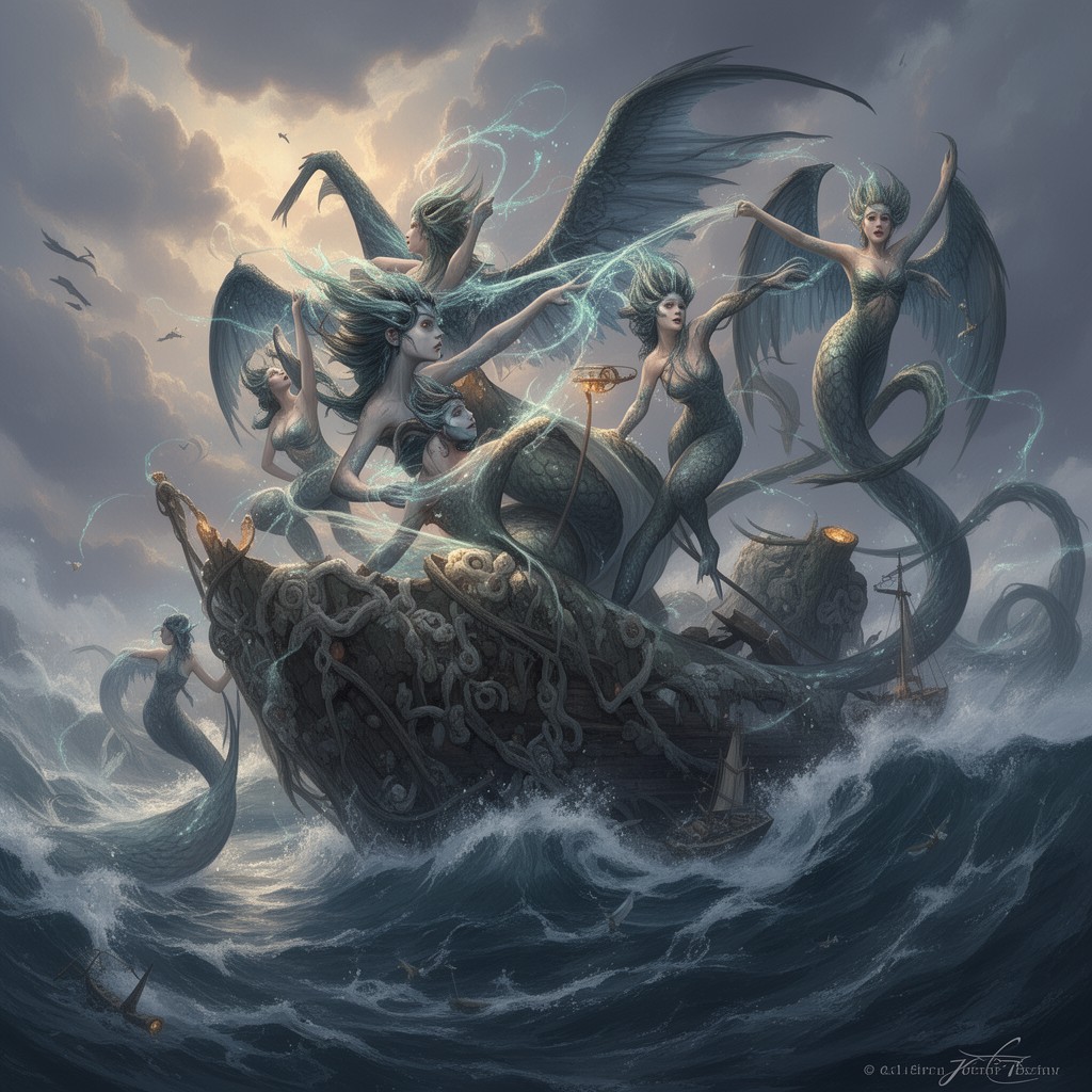 AI-generated illustration of the Sirens