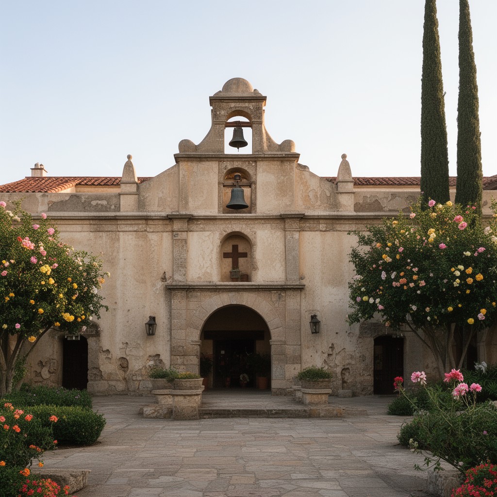 AI-generated illustration of Mission San Juan Capistrano