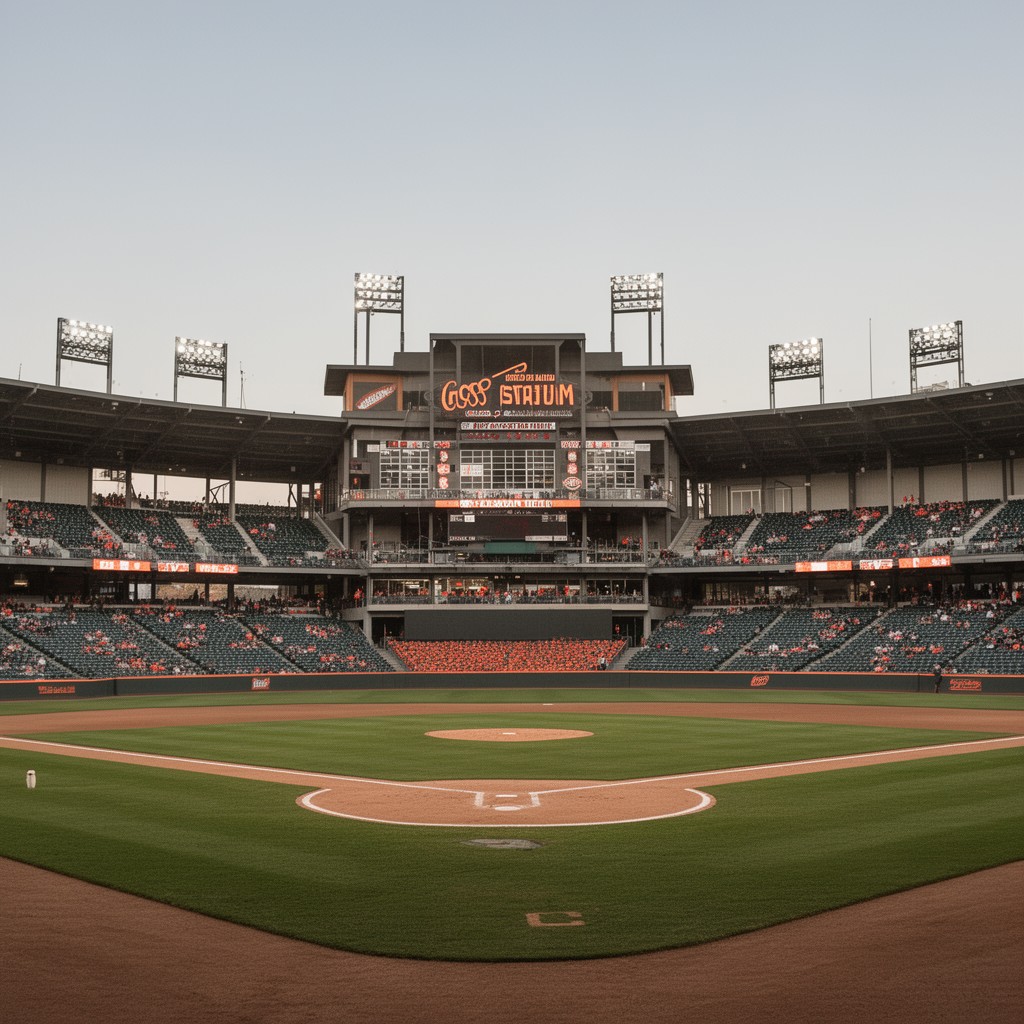 AI-generated illustration of Goss Stadium at Coleman Field