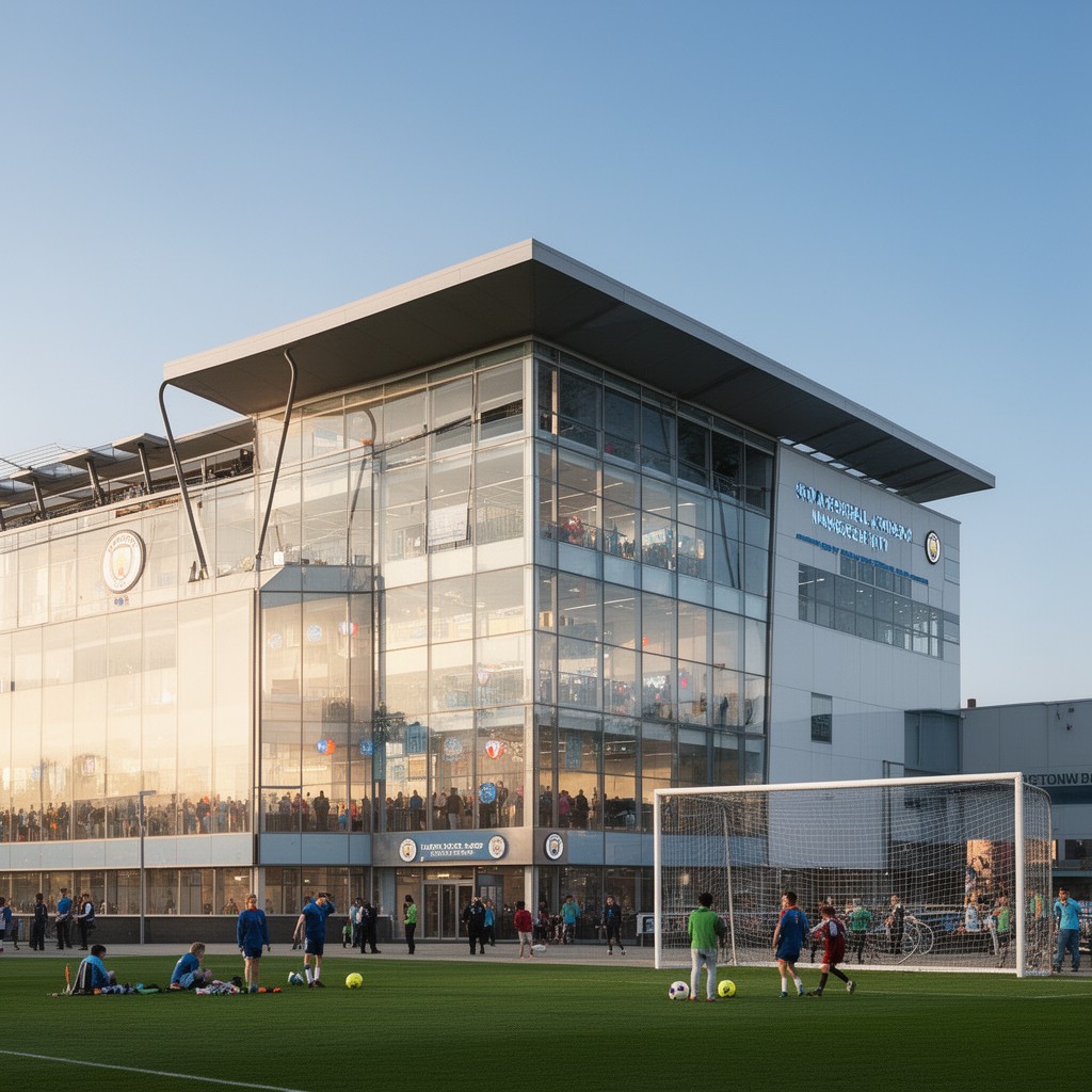 AI-generated illustration of City Football Academy
