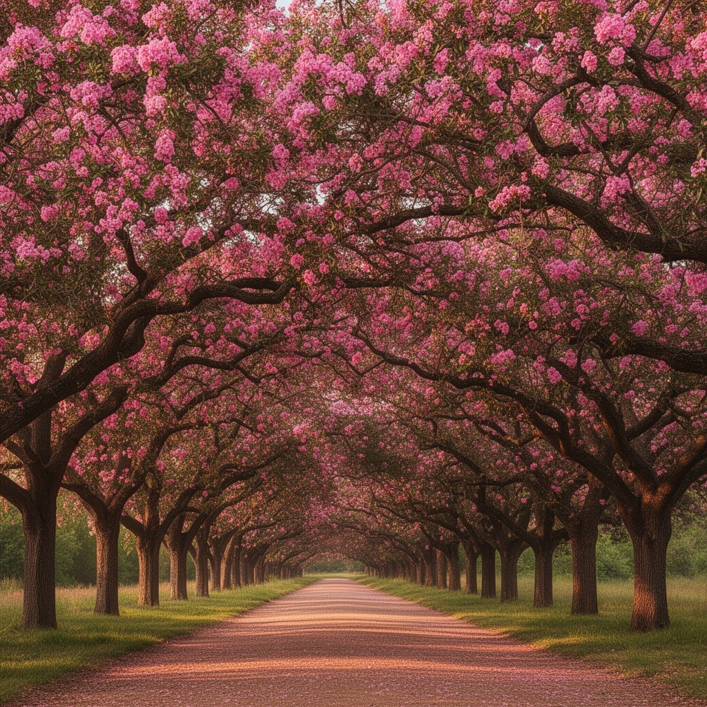 AI-generated illustration of Crape Myrtle Allee