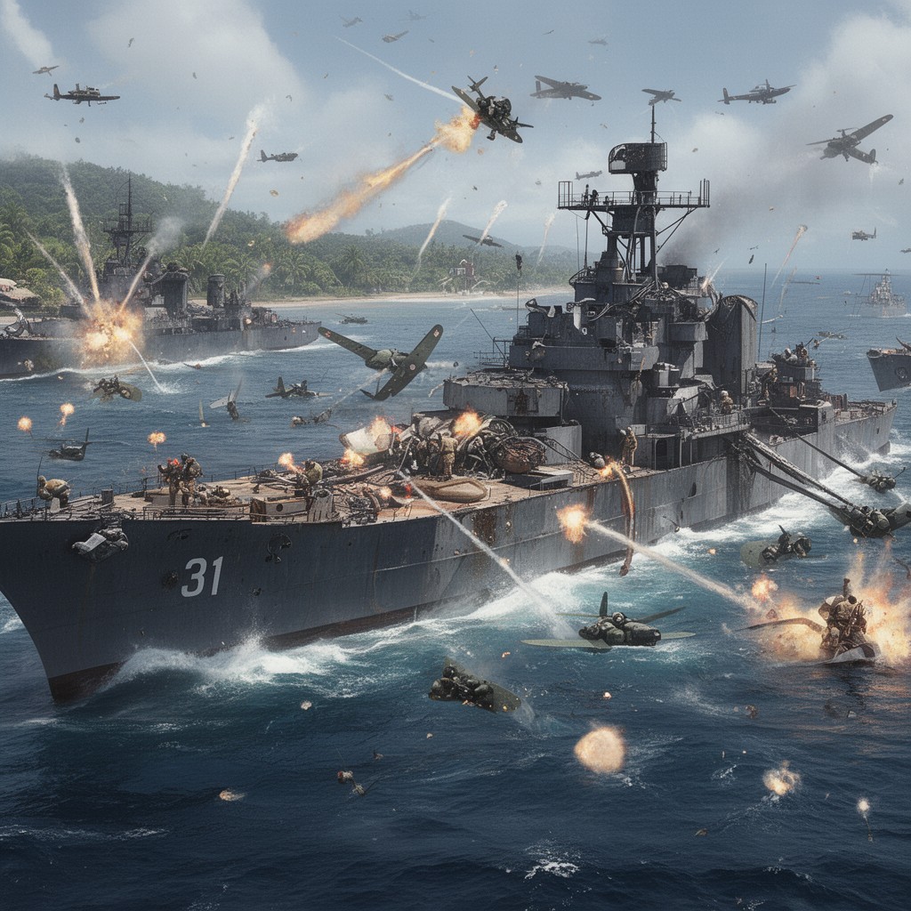 AI-generated illustration of Battle of Rennell Island