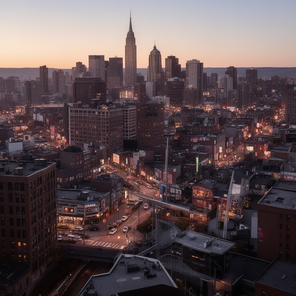 AI-generated illustration of Newark, New Jersey, United States