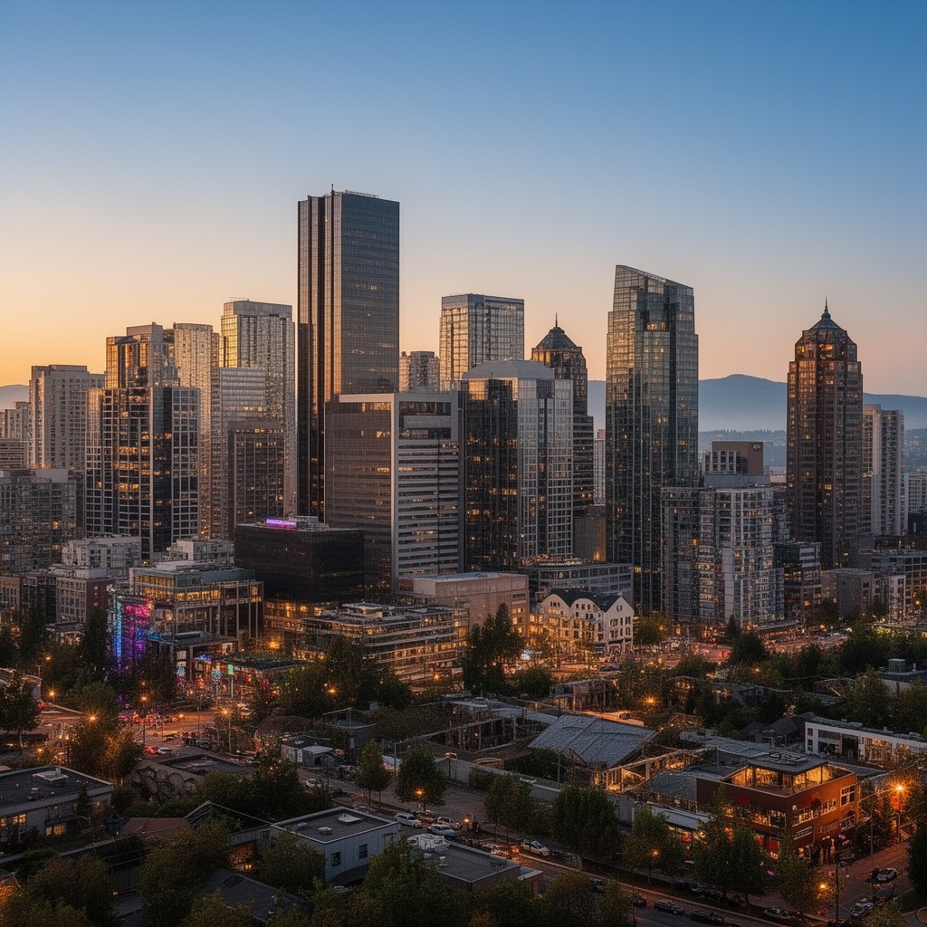 AI-generated illustration of Bellevue, Washington, United States