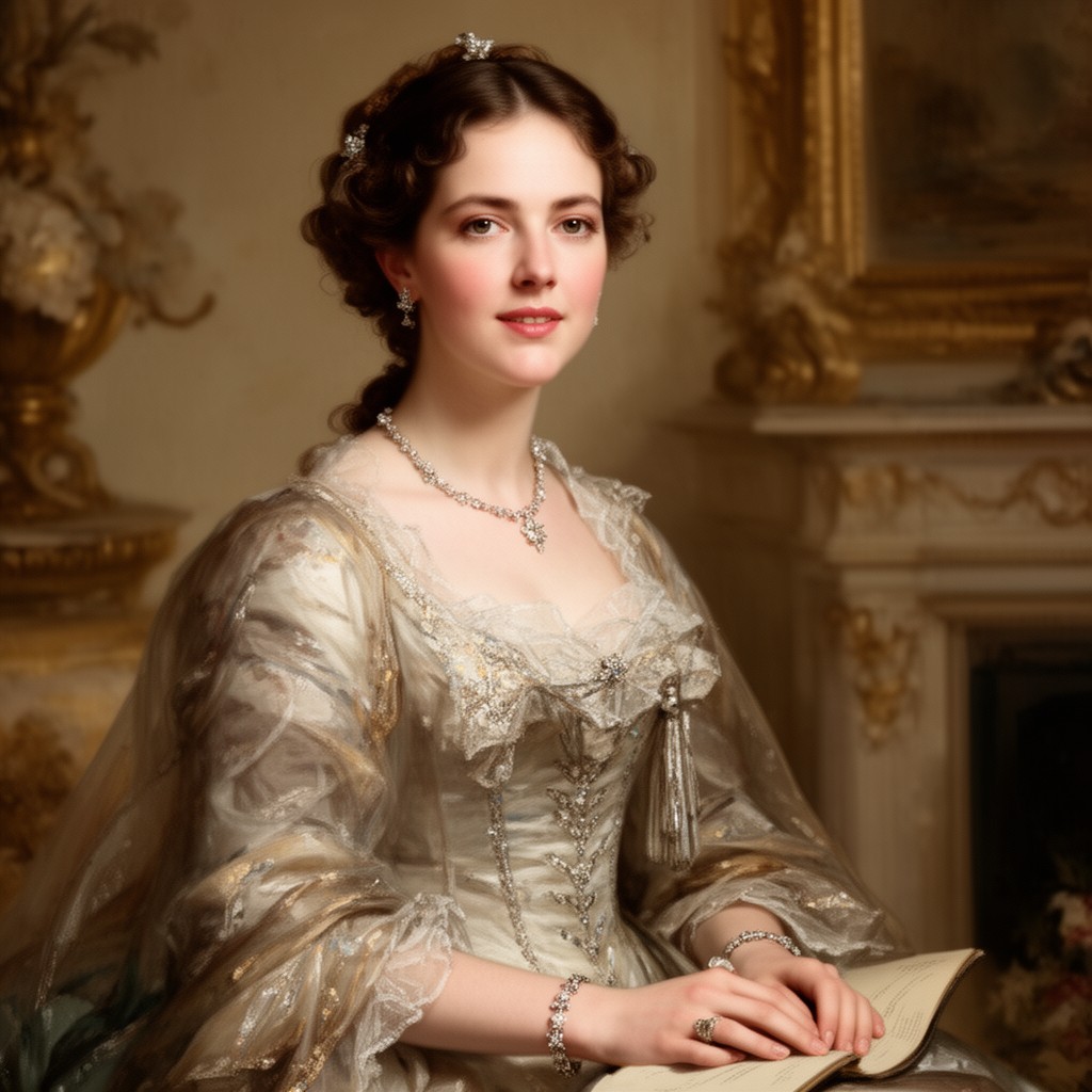 AI-generated illustration of Anne, Princess Royal and Princess of Orange