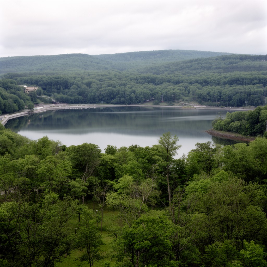 AI-generated illustration of Cross River Reservoir