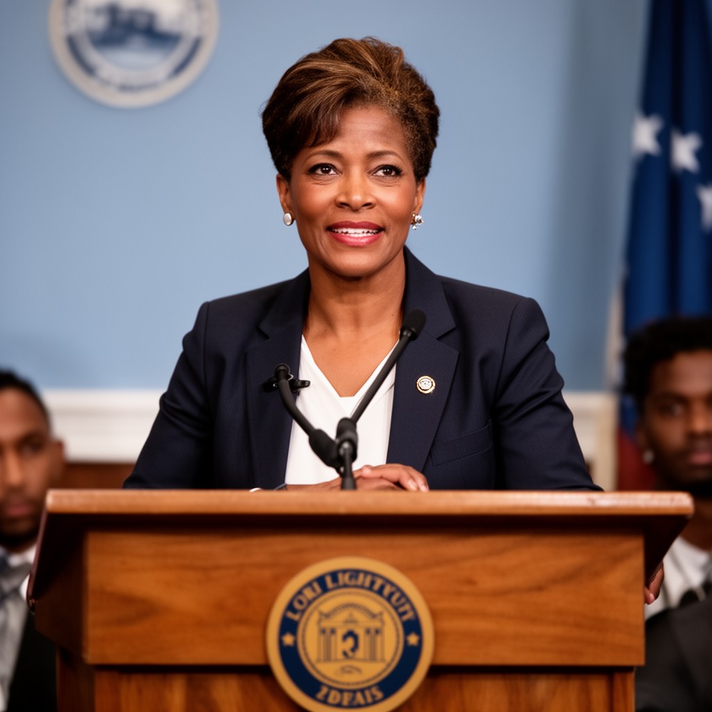 AI-generated illustration of Lori Lightfoot (as Mayor of Chicago)
