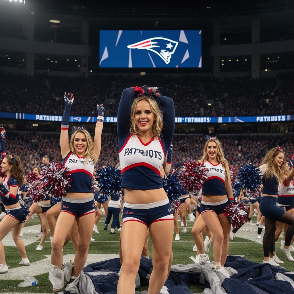 AI-generated illustration of New England Patriots Cheerleaders