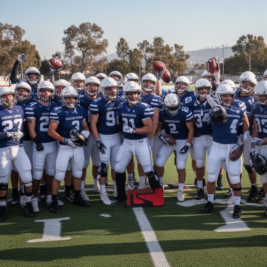AI-generated illustration of College of San Mateo Bulldogs football team