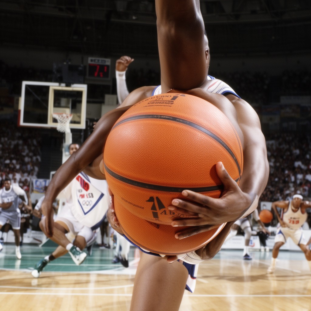 AI-generated illustration of basketball at the 1992 Summer Olympics