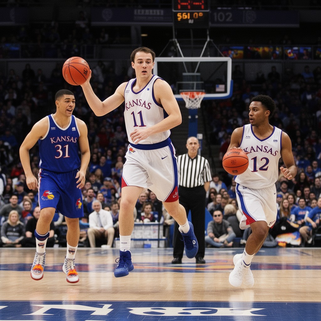 AI-generated illustration of Kansas Jayhawks men's basketball