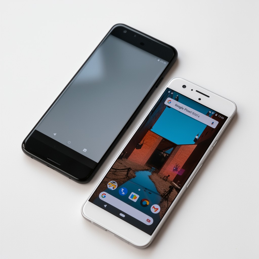AI-generated illustration of Pixel smartphones