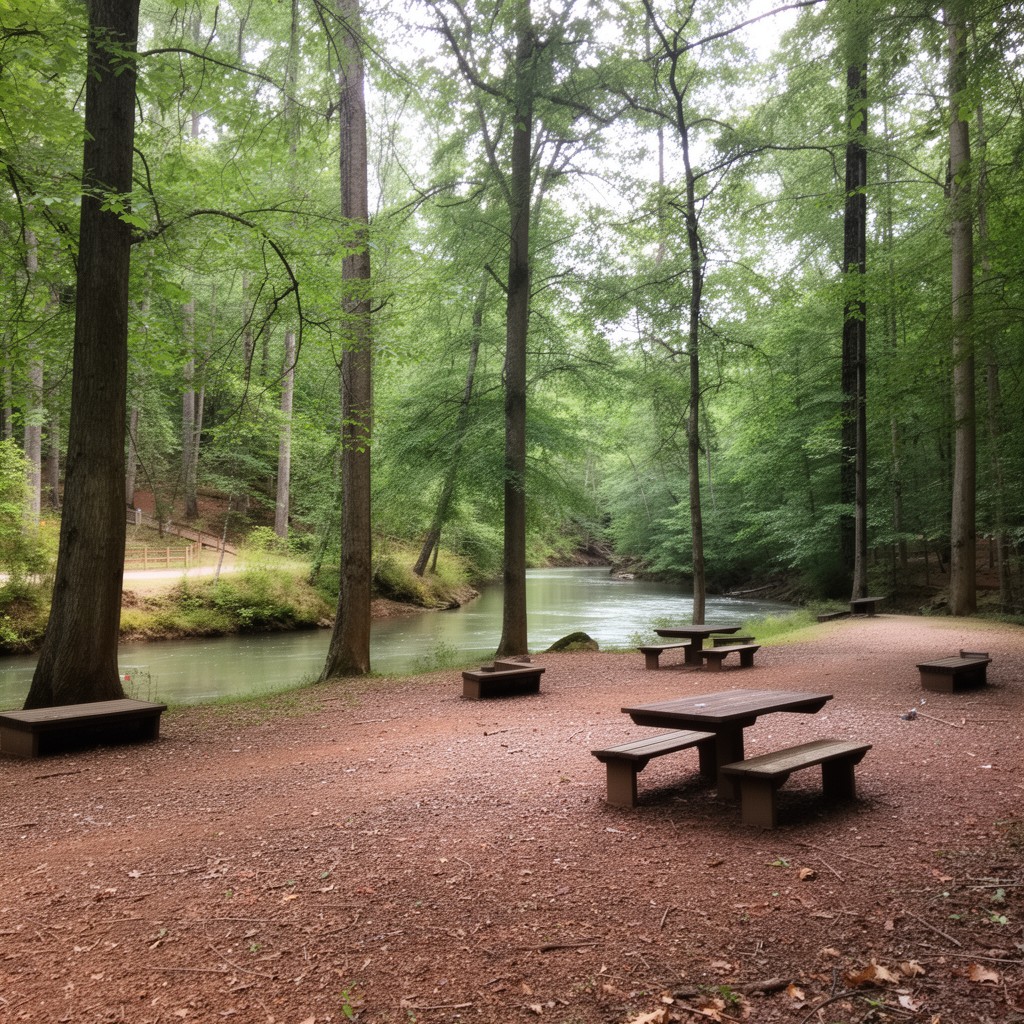 AI-generated illustration of Fews Ford primitive campground