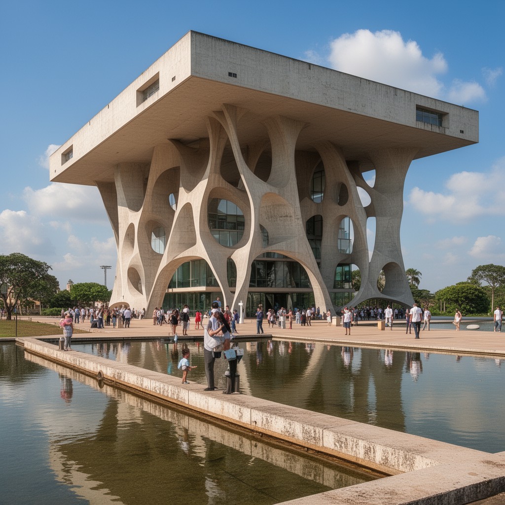 AI-generated illustration of Palácio do Itamaraty (Itamaraty Palace in Brasília)