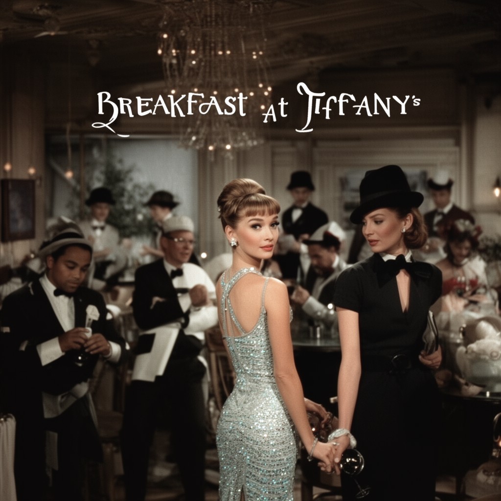 AI-generated illustration of film "Breakfast at Tiffany's"