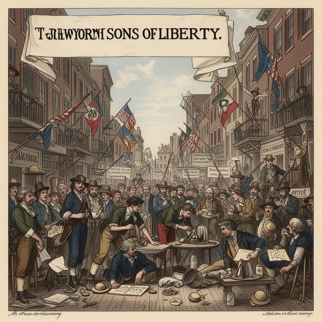 AI-generated illustration of New York Sons of Liberty