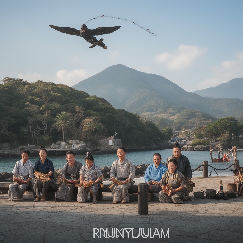 AI-generated illustration of Ryukyuan people