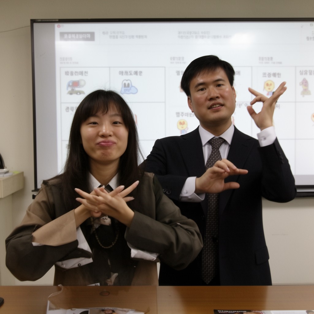 AI-generated illustration of Korean Sign Language