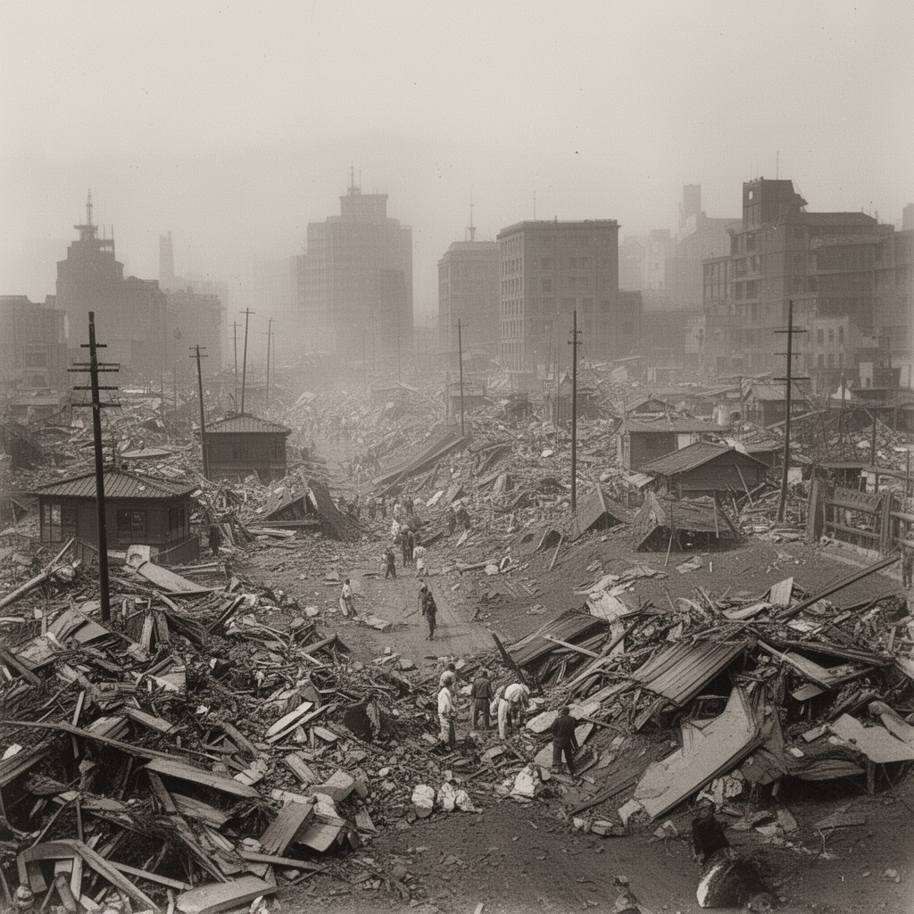 AI-generated illustration of Great Kanto earthquake