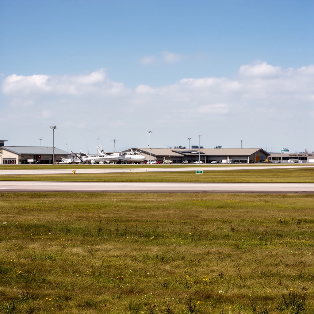 AI-generated illustration of Council Bluffs Municipal Airport