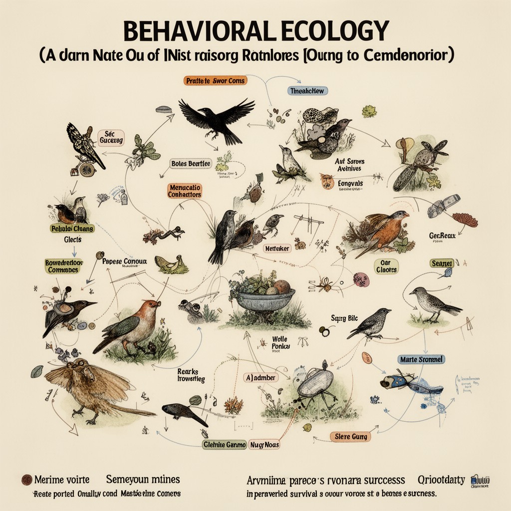 AI-generated illustration of behavioral ecology
