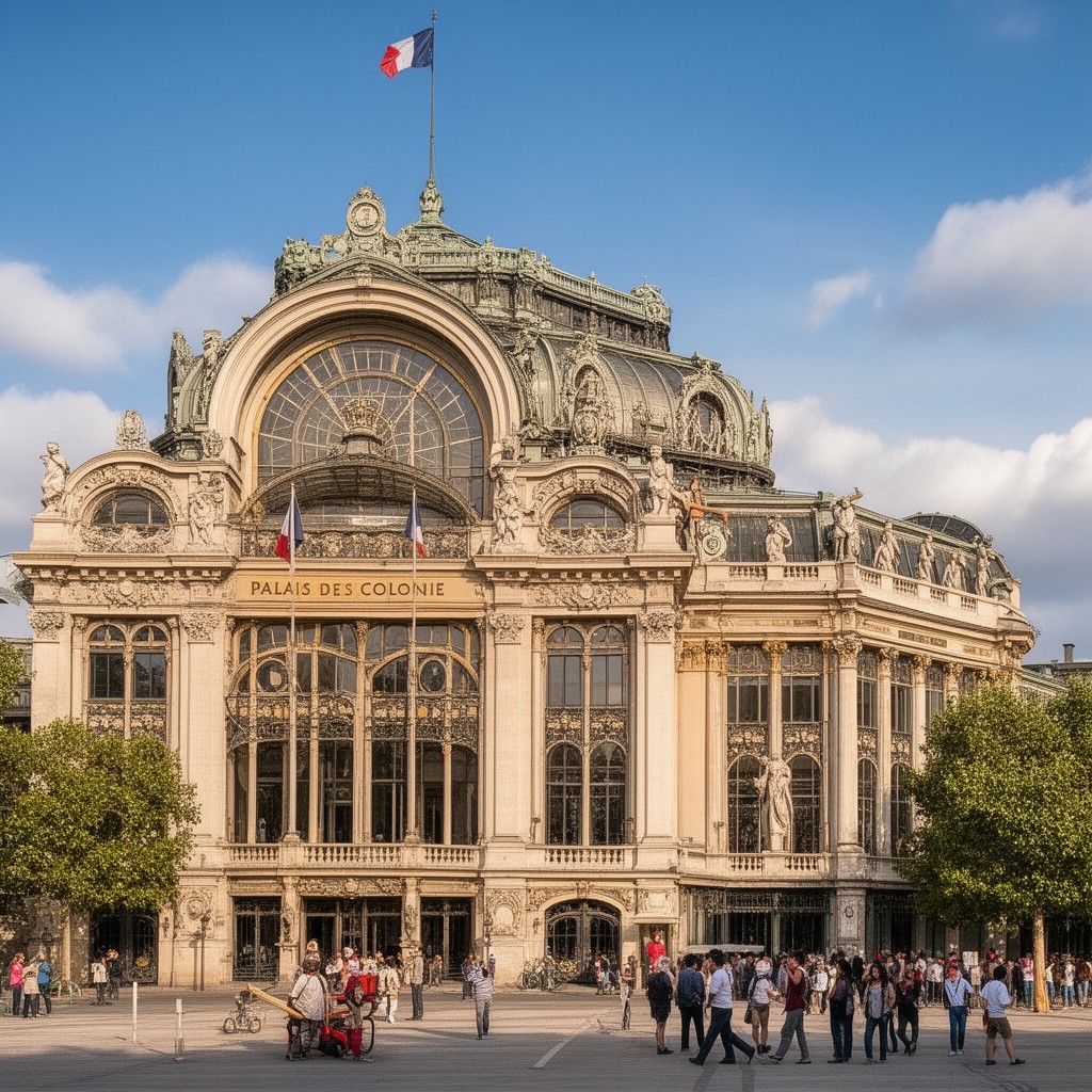 AI-generated illustration of Palais des Colonies