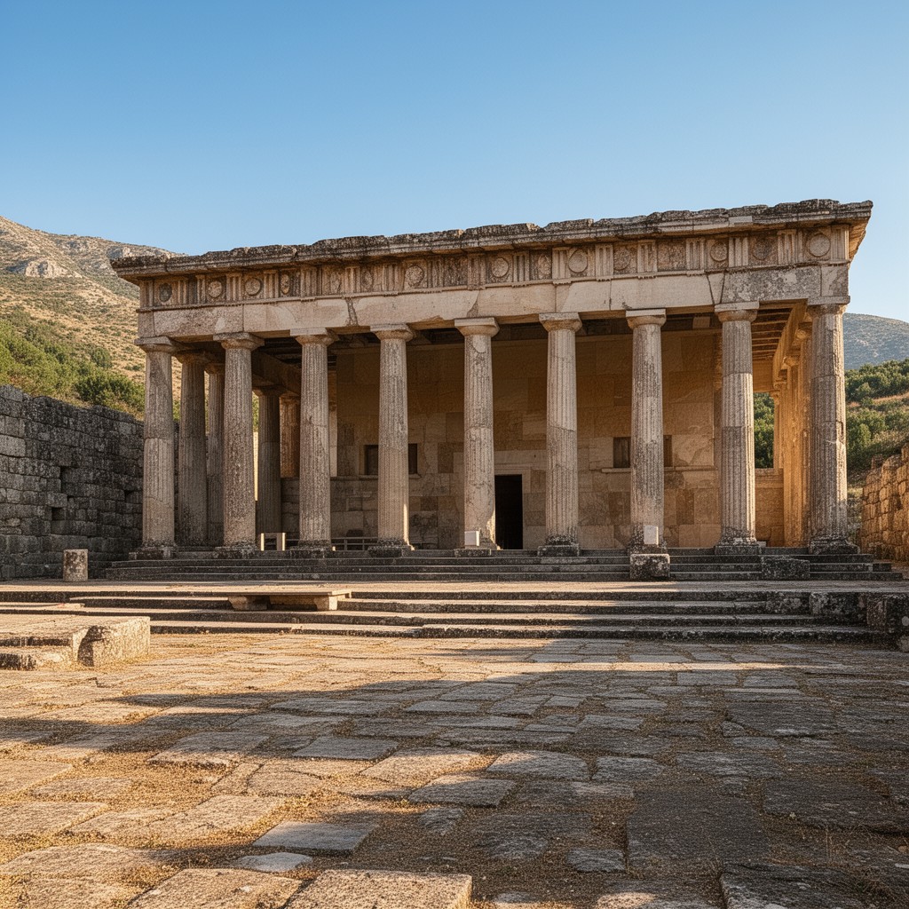 AI-generated illustration of South Stoa
