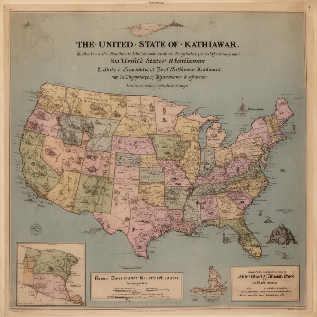 AI-generated illustration of United State of Kathiawar