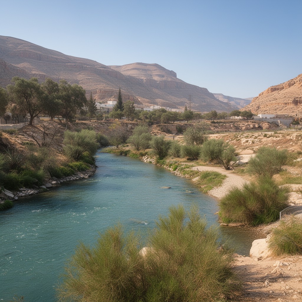 AI-generated illustration of Jordan River