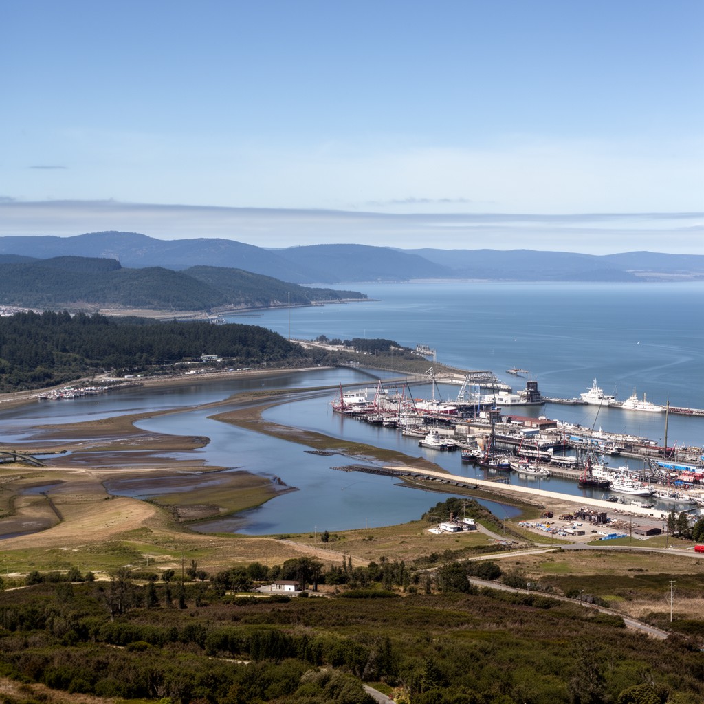 AI-generated illustration of Humboldt Bay