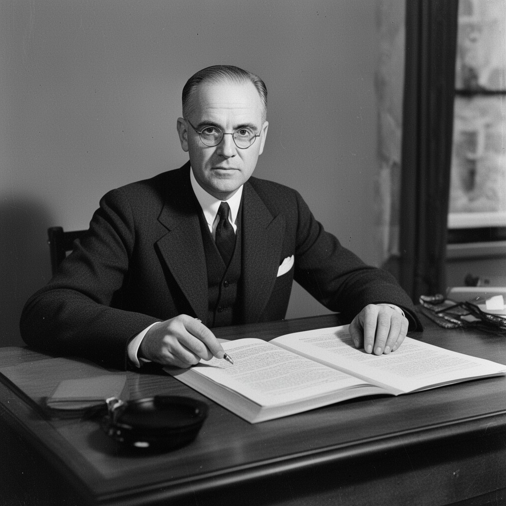 AI-generated illustration of Stafford Cripps