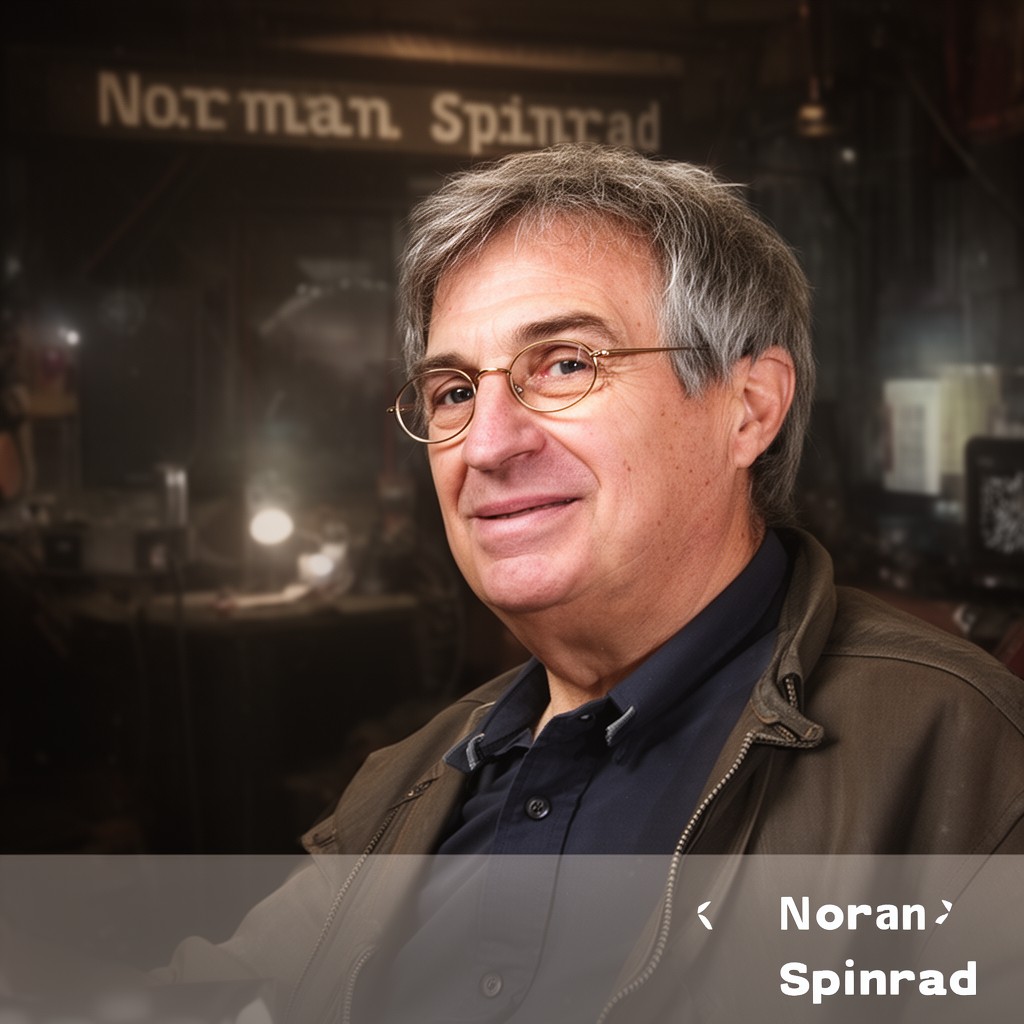 AI-generated illustration of Norman Spinrad