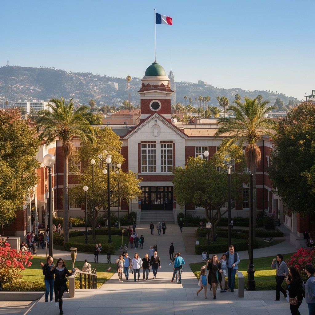 AI-generated illustration of Lycée Français de Los Angeles