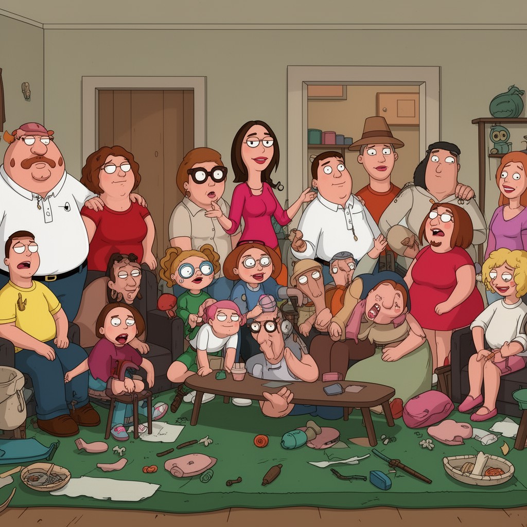 AI-generated illustration of Griffin family