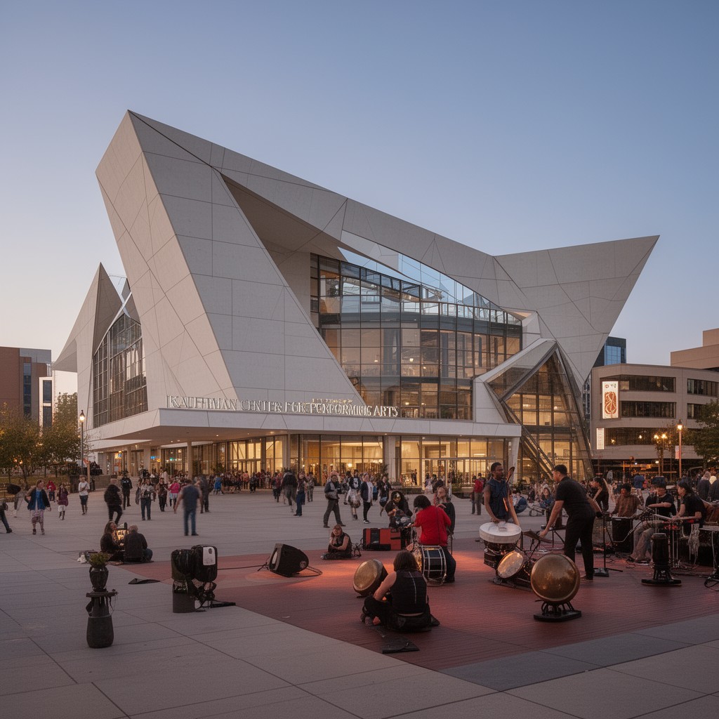 AI-generated illustration of Kauffman Center for the Performing Arts