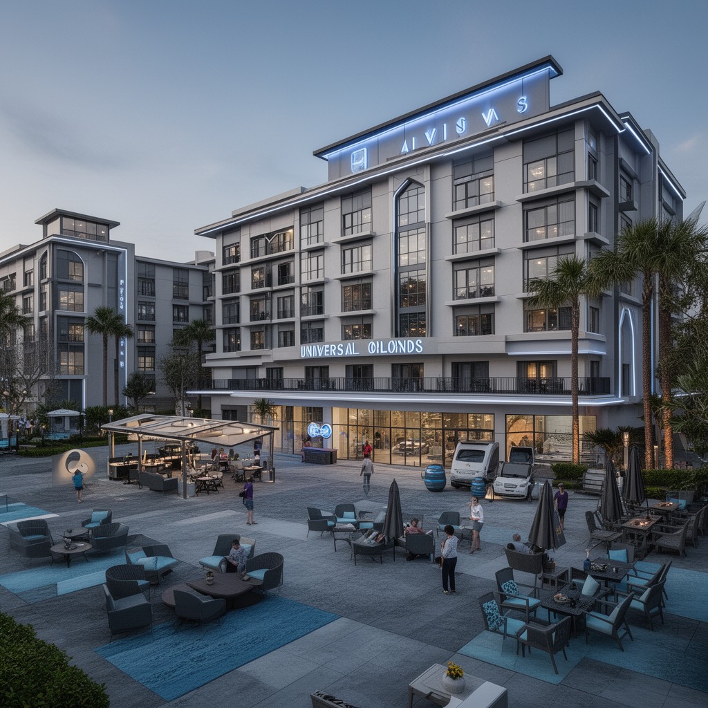 AI-generated illustration of Aventura Hotel at Universal Orlando