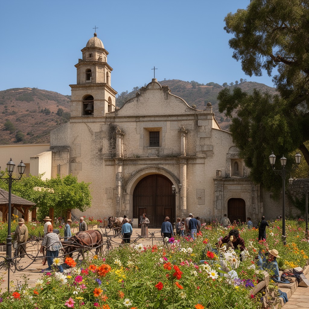AI-generated illustration of Mission San Fernando Rey de España