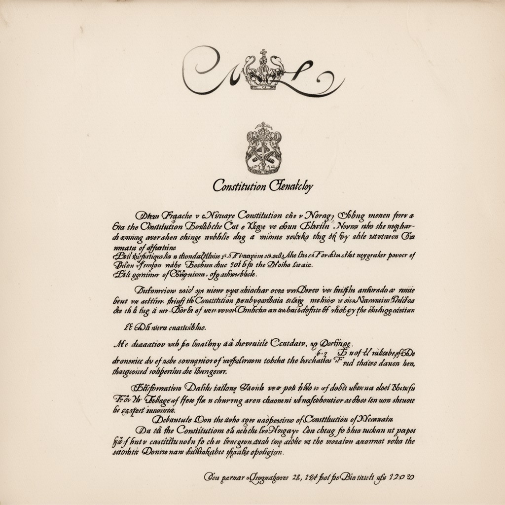 AI-generated illustration of Article 23 of the Constitution of Norway