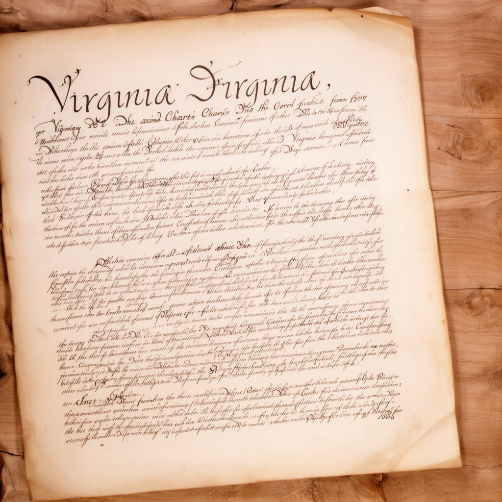 AI-generated illustration of Second Charter of Virginia