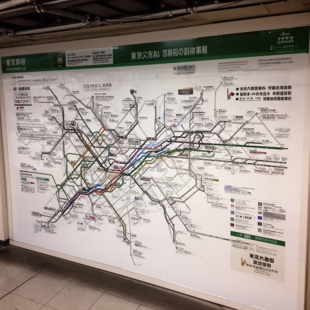 AI-generated illustration of Tokyo Metro Hanzomon Line