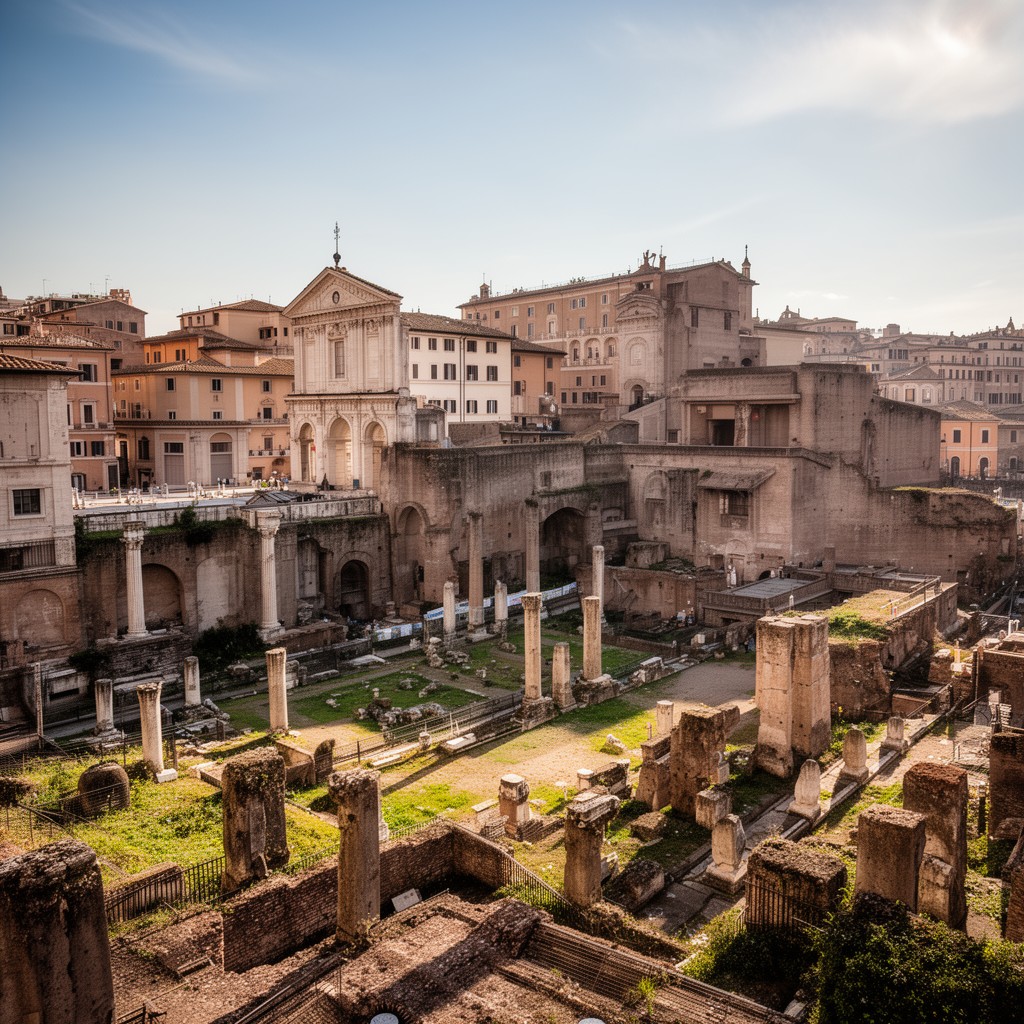 AI-generated illustration of Roman Forum