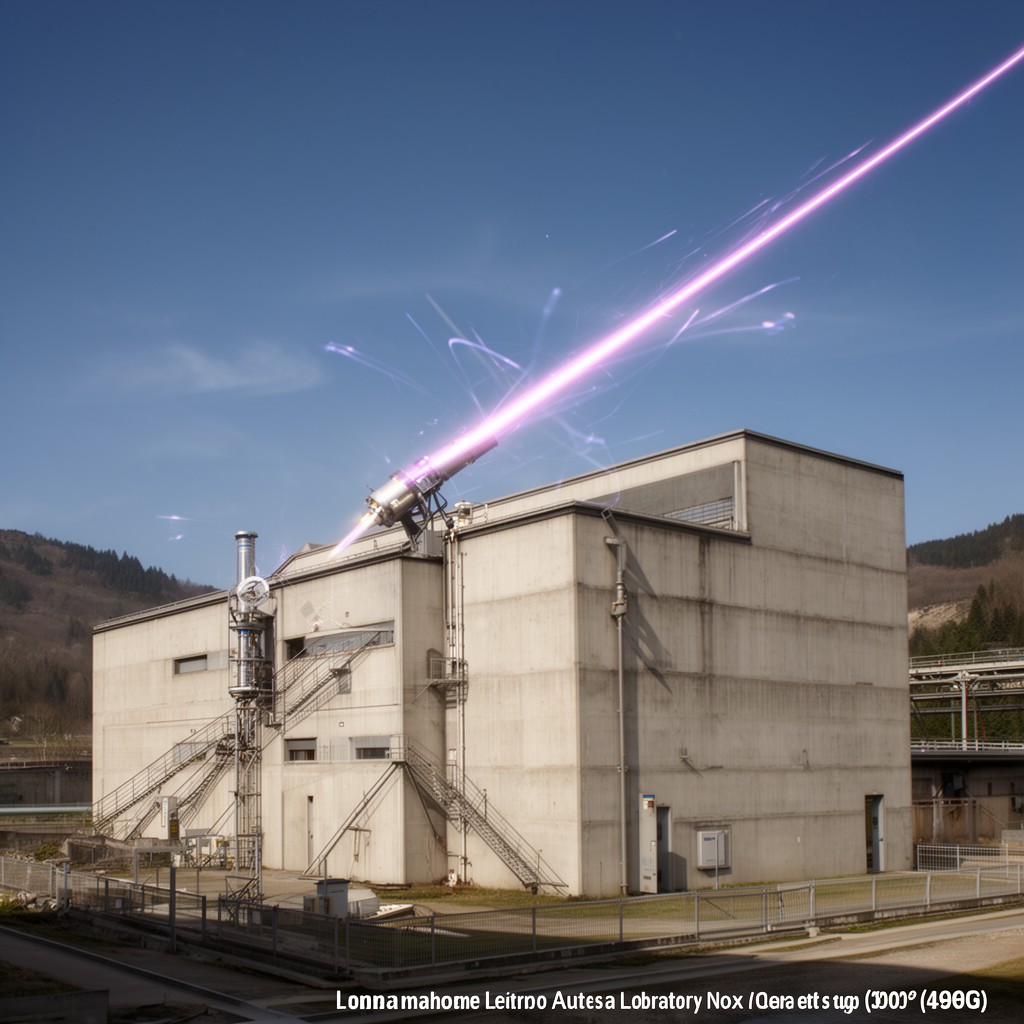 AI-generated illustration of CNGS (historical neutrino facility)