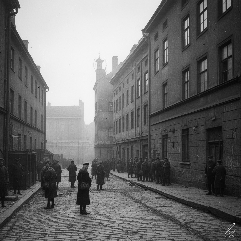 AI-generated illustration of Kraków Ghetto